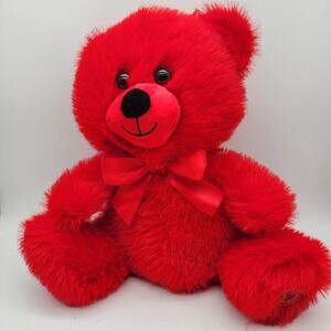 Walmart Candy Scented Red Teddy Bear Plush 14" Satin Bow Embroidered Heart 2024